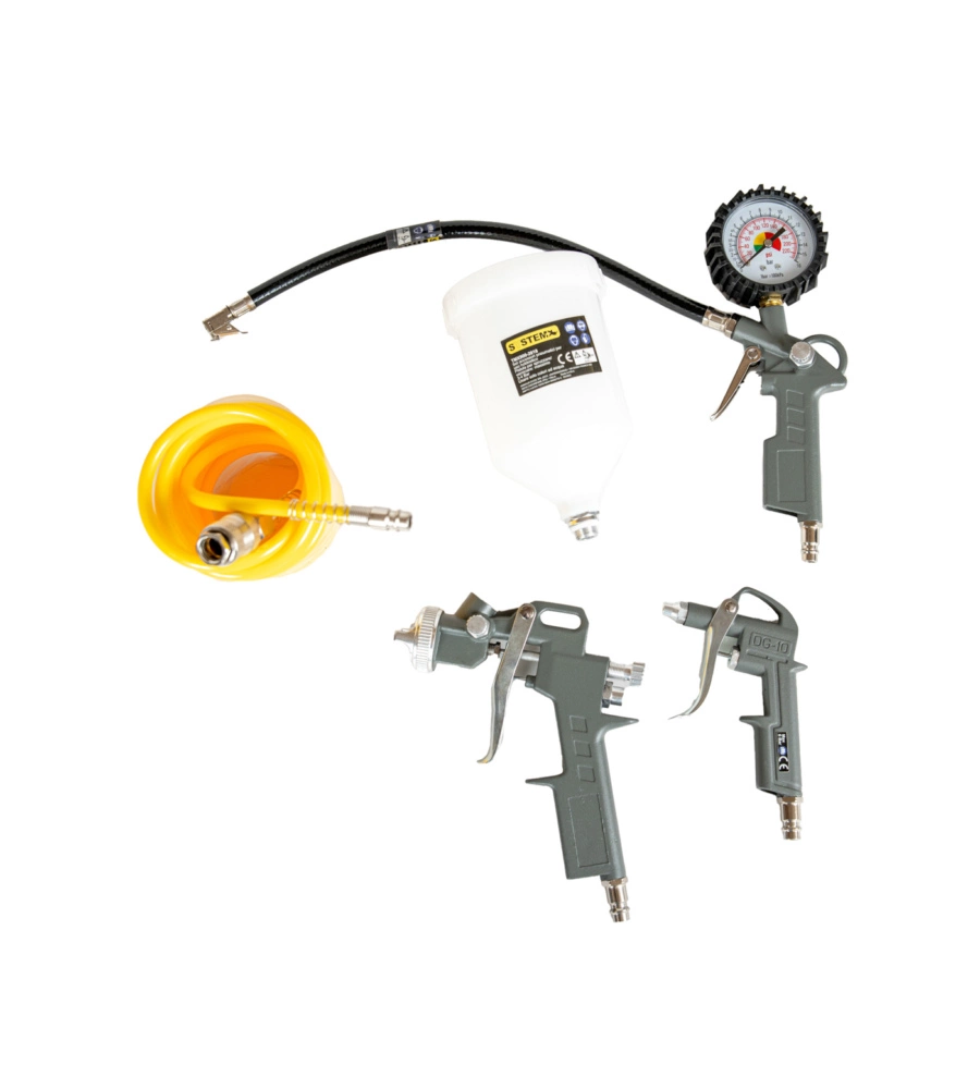 Kit da 5 utensili con attacco rapido per compressore d'aria system+